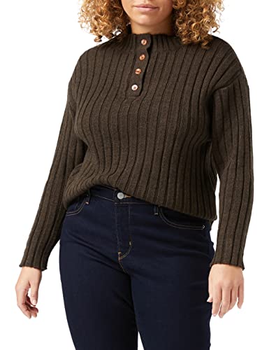 NA-KD Damen Buttoned Knitted Sweater Pullover, Dunkelbraun, 2XL von NA-KD