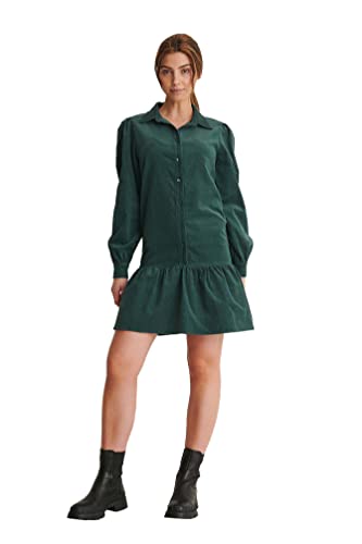 NA-KD Damen Corduroy Mini Dress Lssiges Kleid, grün, 32 EU von NA-KD