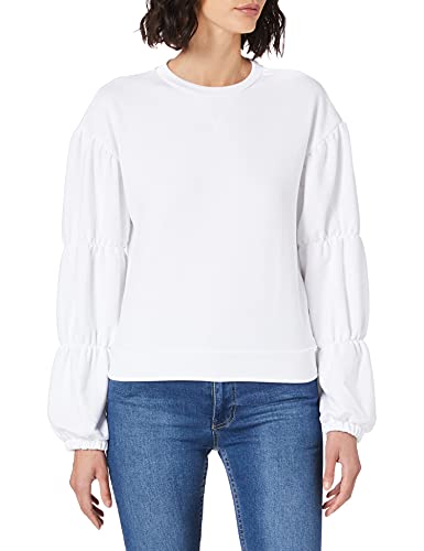 NA-KD Damen Detailed Sleeve Sweatshirt, weiß, XL von NA-KD