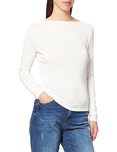 NA-KD Damen Draped Long Sleeve Top Hemd, gebrochenes weiß, S von NA-KD