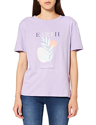 NA-KD Damen Earth Printed T-Shirt, Hellviolett, 3XL von NA-KD