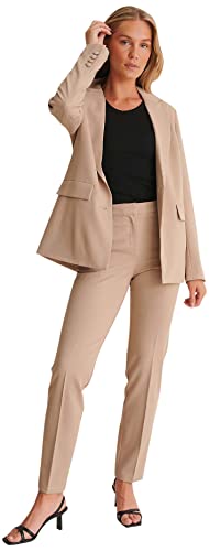 NA-KD Damen Fitted Suit Pants Hose, Dunkelbeige, 42, 40 von NA-KD