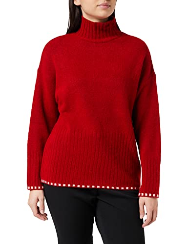 NA-KD Damen High Neck Knitted Sweater Pullover, hellrot, XL von NA-KD