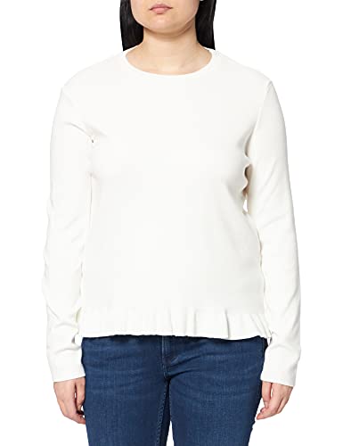 NA-KD Damen Knitted Long Sleeve top Hemd, gebrochenes weiß, L von NA-KD