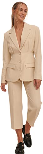 NA-KD Damen Kurze Anzughose, Sand Beige, 38 von NA-KD