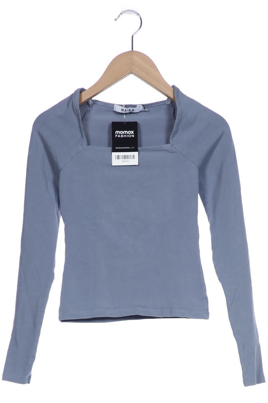 NA-KD Damen Langarmshirt, blau von NA-KD