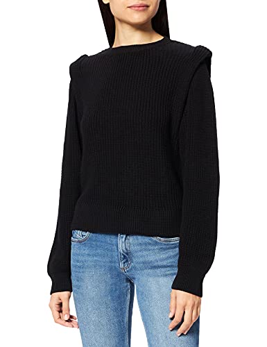 NA-KD Damen Open Back Knitted Sweater Pullover, Schwarz, L von NA-KD