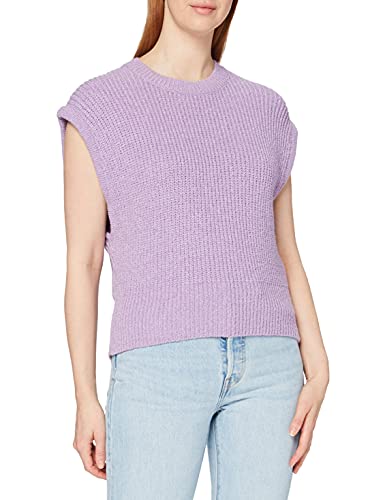 NA-KD Damen Oversized Short Knitted Vest übergroße Kurze Strickweste, Helles Lila, XL von NA-KD