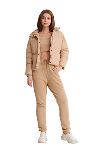 NA-KD Damen Padded Jacket Wattierte Jacke, beige, 42 EU von NA-KD