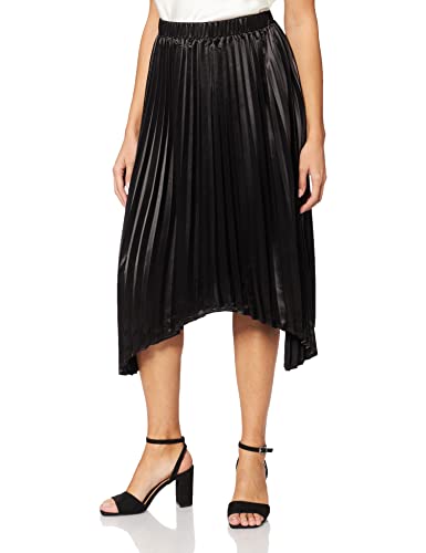 NA-KD Damen Pleated Asymmetric Skirt Rock, Black, 46 EU von NA-KD