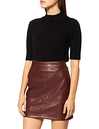 NA-KD Damen Pocket Detail PU Skirt Rock, burgunderfarben, 38 EU von NA-KD