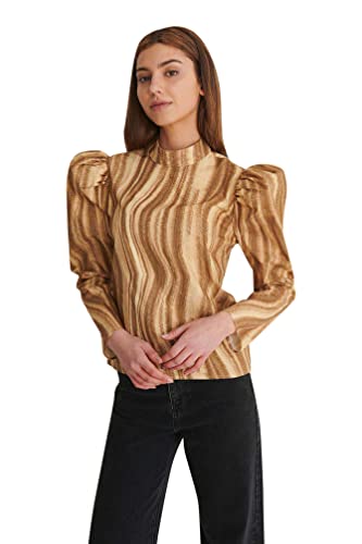 NA-KD Damen Puff Sleeve Blouse Bluse, Bedruckt, 38 EU von NA-KD