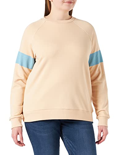 NA-KD Damen Pullover mit Streifendetail Sweatshirt, warm beige, XL von NA-KD