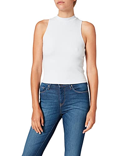 NA-KD Damen Ribbed Jersey Top Hemd, hellblau, L von NA-KD