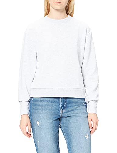 NA-KD Damen Rounded Sleeve Sweater Sweatshirt, Grey Melange, 3XL von NA-KD