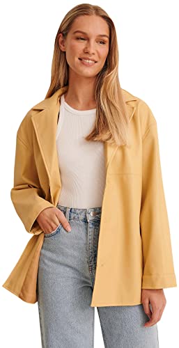 NA-KD Damen Short Jacket PU-Jacke, French Vanilla, EU 40 von NA-KD