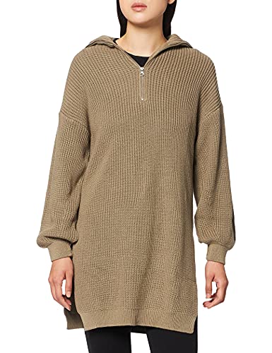 NA-KD Damen Side Slit Knitted Sweater Pullover, Khaki, XS von NA-KD