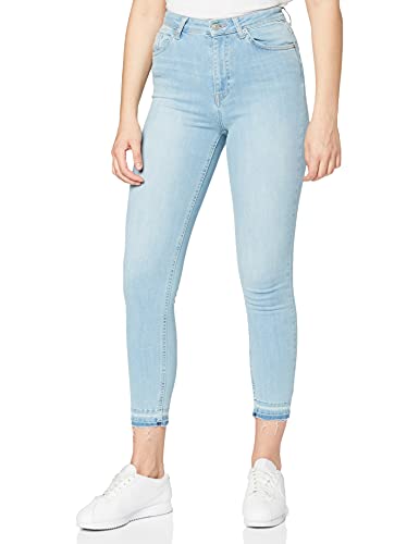 NA-KD Damen Skinny High Waist Open Hem Jeans, hellblau, 34 EU von NA-KD