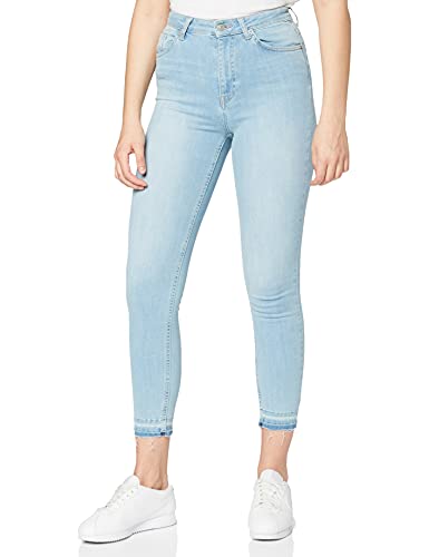 NA-KD Damen Skinny High Waist Open Hem Jeans, hellblau, 40 EU von NA-KD