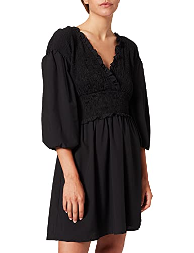 NA-KD Damen Smocked Mini Dress Lssiges Kleid, Schwarz, 38 EU von NA-KD