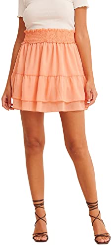 NA-KD Damen Smocked Mini Skirt Baby Rock, Desert Pink, EU 34 von NA-KD