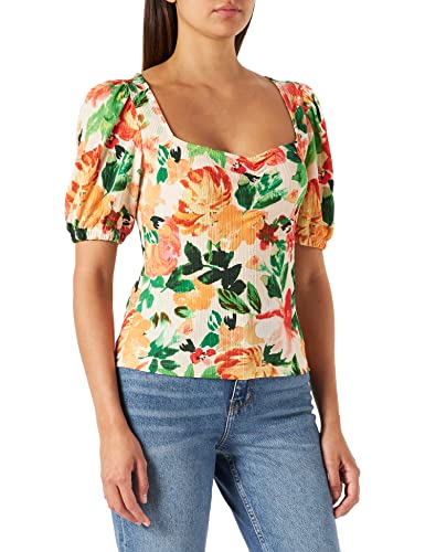 NA-KD Damen Sweetheart Neck Top Bluse, Blumenmuster, S EU von NA-KD