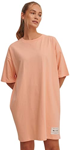 NA-KD Damen T-Shirt Lssiges Kleid, Korallenpink, Small von NA-KD