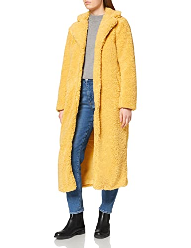 NA-KD Damen Oversized Teddy Coat Übergroßer Teddymantel, gelb, 36 EU von NA-KD