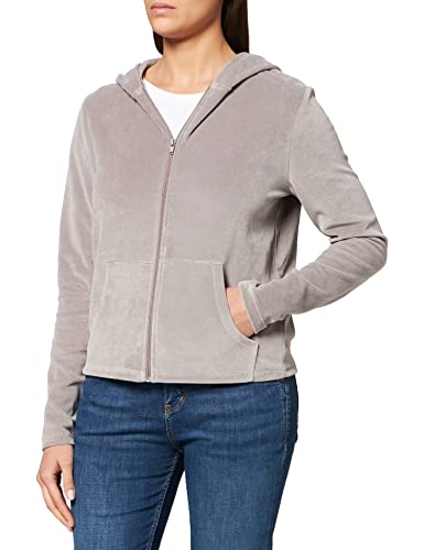 NA-KD Damen Velour Zip Up Sweater Pullover, grau, 3XL von NA-KD