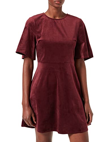 NA-KD Damen Velvet Mini Dress Lässiges Kleid, Burgundy, 44 EU von NA-KD