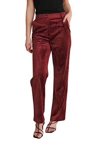 NA-KD Damen Velvet Wide Suit Pants Anzughose, violett, 42 EU von NA-KD