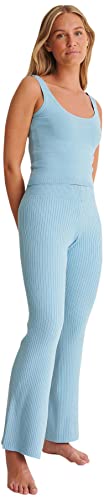 NA-KD Damen Wide Leg Knitted Pants Lssige Hose, azurblau, M von NA-KD