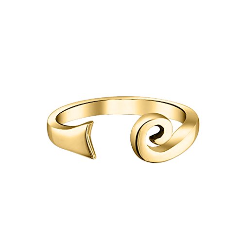 Marlogendo Damen Wunderschöner 14 Karat Gelbgold vergoldet 925 Sterling Silber keltische Spirale Midi Ring Zehenringe verstellbar von NA