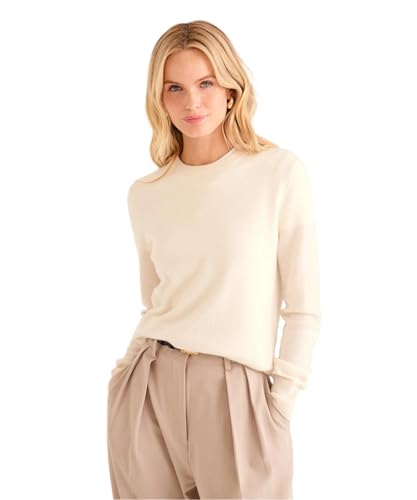 NAADAM Damen The Original Cashmere Crewneck Sweater, Weiss/opulenter Garten von NAADAM