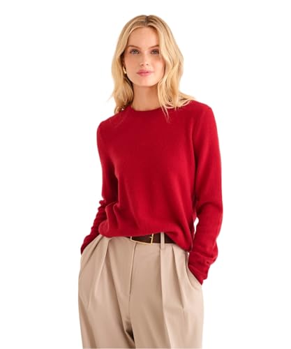 NAADAM Damen The Original Cashmere Crewneck Sweater Pullover, Rot/Ausflug, einfarbig (Getaway Solids), Mittel von NAADAM