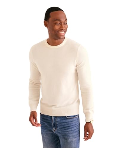 NAADAM Herren The Original Cashmere Crewneck Sweater, Weiss/opulenter Garten, XL von NAADAM