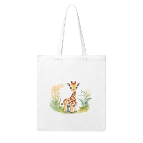 NABEAR Einkaufstasche aus Segeltuch mit Giraffenmotiv, wiederverwendbar, umweltfreundlich, mit bedruckter Schultertasche, Tragetasche für Damen NABEAR Einkaufstasche aus Segeltuch mit Giraffenmotiv, wiederverwendbar, umweltfreundlich, mit bedruckter Schultertasche, Tragetasche für Damen von NABEAR