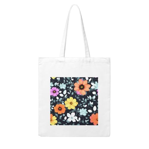 NABEAR Einkaufstasche aus Segeltuch mit schönen bunten Blumen, wiederverwendbar, umweltfreundlich mit bedruckter Schultertasche, Tragetasche für Damen NABEAR Einkaufstasche aus Segeltuch mit schönen bunten Blumen, wiederverwendbar, umweltfreundlich mit bedruckter Schultertasche, Tragetasche für Damen von NABEAR