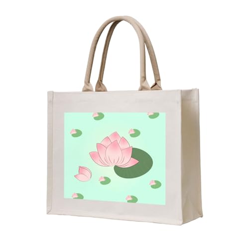NABEAR Lotus Flowers Waiting To Bloom Canvas-Tragetasche, umweltfreundlich, wiederverwendbar, Schultertasche für Damen NABEAR Lotus Flowers Waiting To Bloom Canvas-Tragetasche, umweltfreundlich, wiederverwendbar, Schultertasche für Damen von NABEAR