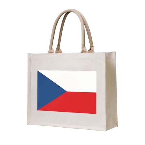 NABEAR Tragetasche aus Segeltuch mit Flagge der Tschechischen Republik, umweltfreundlich, wiederverwendbar, Schultertasche für Damen NABEAR Tragetasche aus Segeltuch mit Flagge der Tschechischen Republik, umweltfreundlich, wiederverwendbar, Schultertasche für Damen von NABEAR