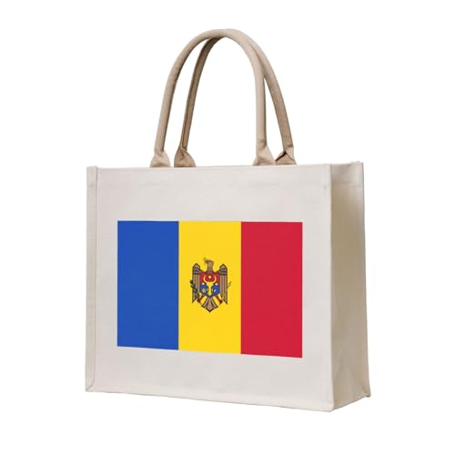 NABEAR Tragetasche aus Segeltuch mit Flagge von Moldawien, umweltfreundlich, wiederverwendbar, Schultertasche für Damen NABEAR Tragetasche aus Segeltuch mit Flagge von Moldawien, umweltfreundlich, wiederverwendbar, Schultertasche für Damen von NABEAR