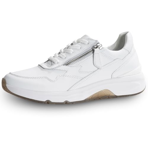 NACARAT Damen-Wanderschuhe aus echtem Leder, modischer Sneaker mit seitlichem Reißverschluss, Größe 2, Weiss/opulenter Garten, 35.5 EU von NACARAT