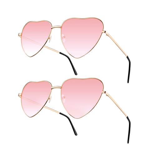 NACHLYNN 2 Stück Rosa Herz Sonnenbrille Hippie Brille Damen UV385 Lustige Sonnenbrille Für Männer und Frauen NACHLYNN 2 Stück Rosa Herz Sonnenbrille Hippie Brille Damen UV385 Lustige Sonnenbrille Für Männer und Frauen von NACHLYNN