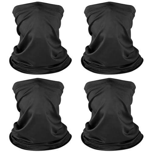 NACHLYNN 4 Stück Multifunktionstuch Schlauchschal Herren Sport Multifunktion Damen Atmungsaktiv Winddicht Schlauchschal für Laufen Wandern Radfahren Motorrad (Schwarz) von NACHLYNN
