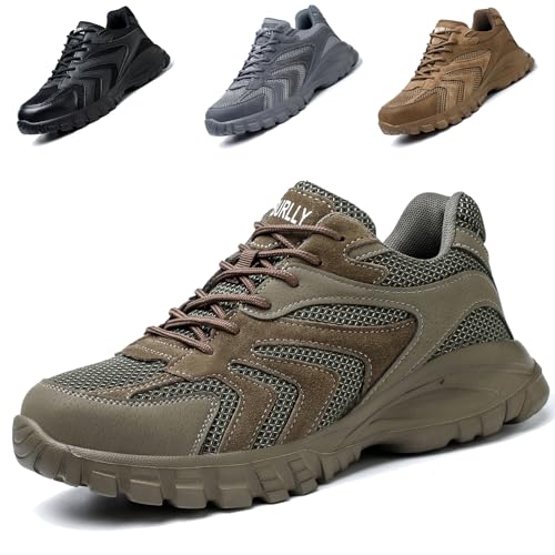 NACKINg Sicherheitsschuhe Herren Leicht Arbeitsschuhe Damen Atmungsaktiv Stahlkappenschuhe rutschfeste Arbeitsturnschuhe, Grün, EU 39 von NACKINg