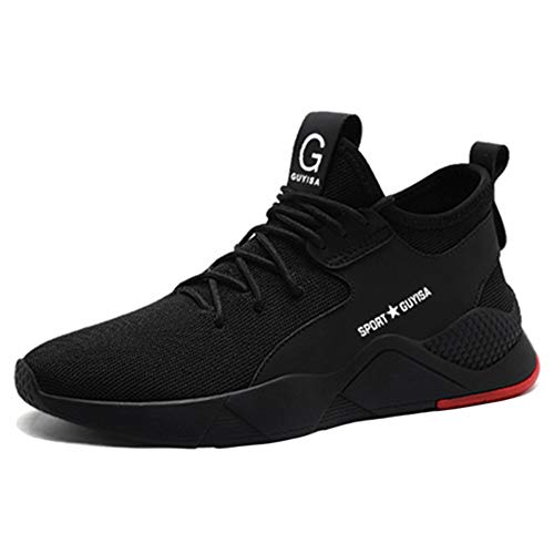 NACKINg Sicherheitsschuhe Herren S3 Arbeitsschuhe Damen Leicht Sportlich Atmungsaktiv Schutzschuhe Stahlkappe Sneaker，Schwarz-a，38EU，（240） von NACKINg