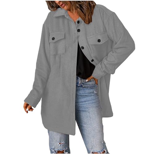 NACQZLI Hemdjacke Damen Einfarbig Cordjacke Umschlagkragen Blusenjacke knöpfe Cordmantel Langarm Shirtjacke Leichte Herbstjacke Dünne Übergangsjacke Wollmantel mit Tachen Winterjacke Wintermantel NACQZLI Hemdjacke Damen Einfarbig Cordjacke Umschlagkragen Blusenjacke knöpfe Cordmantel Langarm Shirtjacke Leichte Herbstjacke Dünne Übergangsjacke Wollmantel mit Tachen Winterjacke Wintermantel von NACQZLI