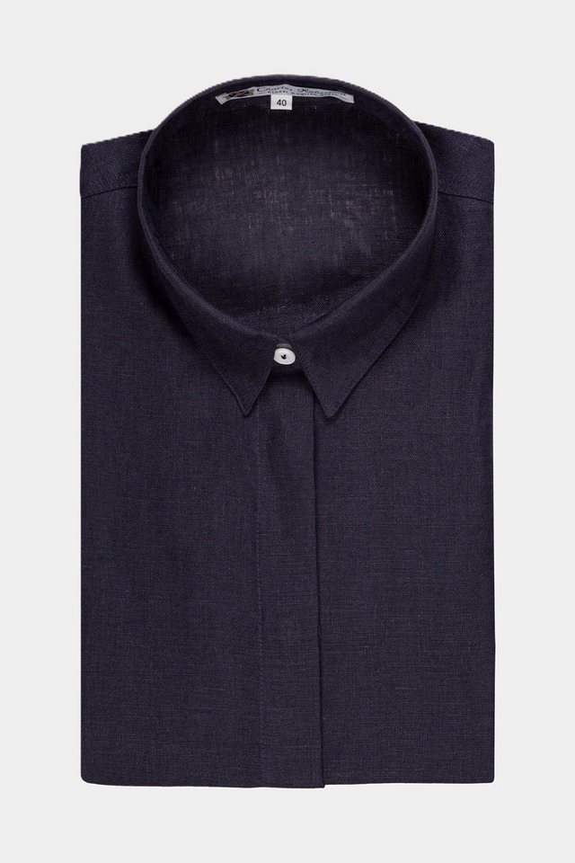 NADINE H Blusenshirt Leinen Longbluse mit 3/4 Ärmel NAVY von NADINE H