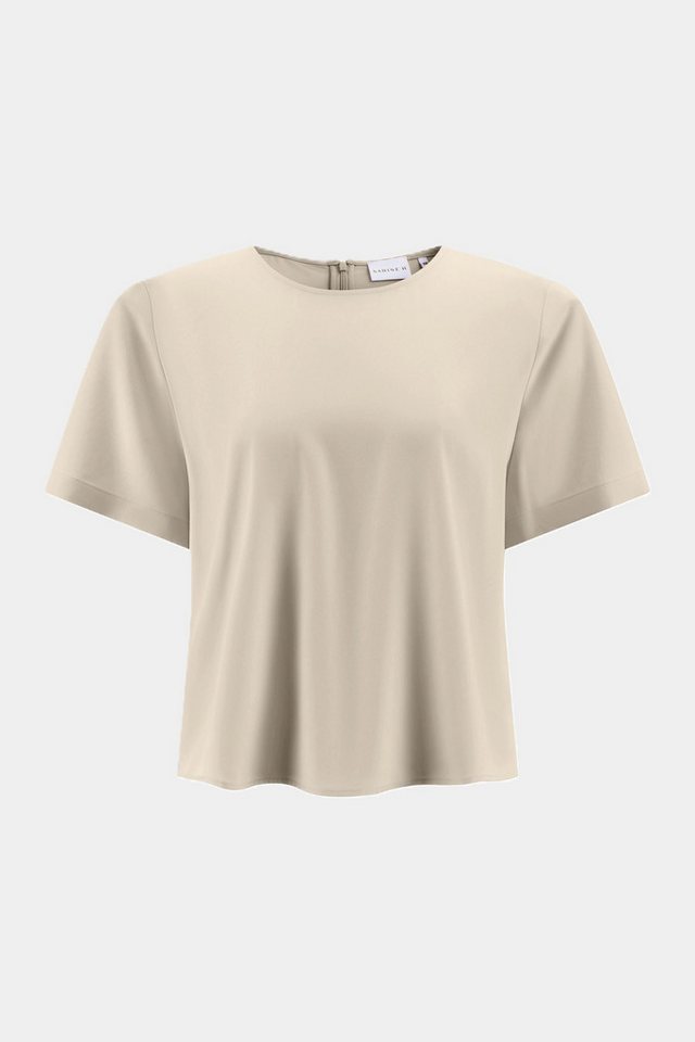 NADINE H Blusenshirt Nadine H Kurzarmbluse mit Reißverschluss am Rücken - BISQUIT von NADINE H