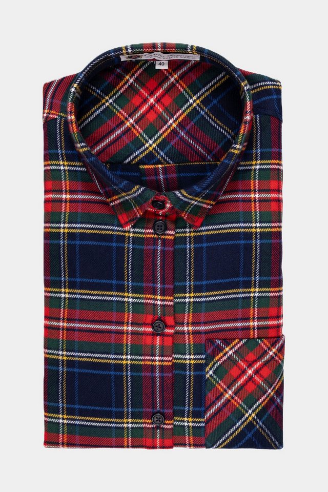 NADINE H Blusenshirt Charles Robertson Damenhemd kariert mit Brusttasche - ROT KARO von NADINE H